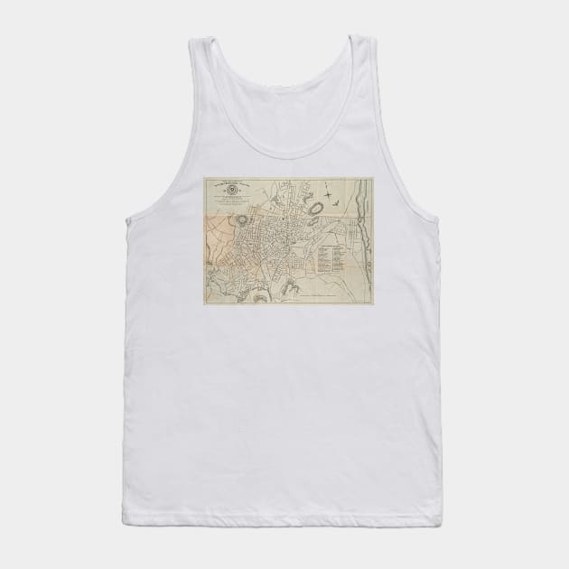 Vintage Map of Worcester MA (1891) Tank Top by Bravuramedia